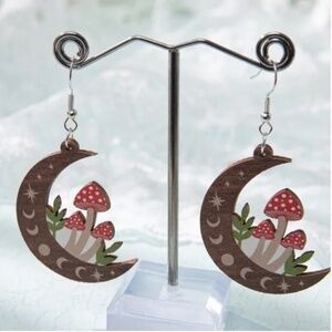❤️ FREE Mushroom Moon Star Sun Hipster Hippie Art Zodiac Chic Drop Hip Earrings